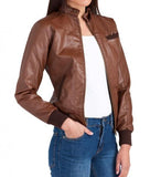 Women Bomber Leather Jackets: Bendy