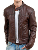 Men Classic Leather Jackets: Brownish