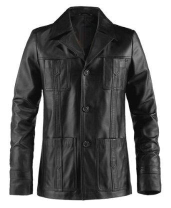 Super Puffer Men Leather Coats