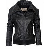 Super Slimberny Women Bomber Leather Jackets