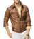Men Biker Leather Jackets: Tan Brown