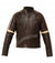 BROWN WITH STRIPE STYLE LEATHER JACKET