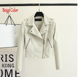 Brand Motorcycle PU Leather Jacket Women