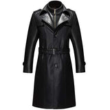 New Hot Casual Long Men Leather Jacket