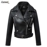 1PC Leather Jacket Women Motorcycle Short Coats Faux