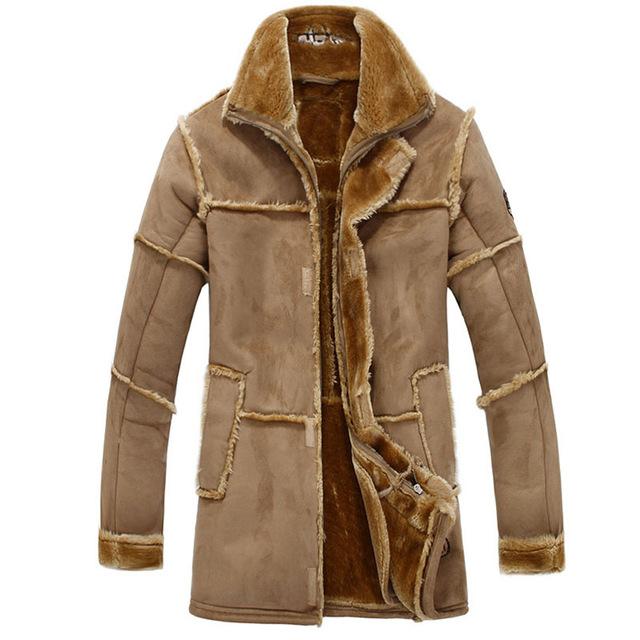 Faux Fur Coat Spliced Suede Leather Jacket