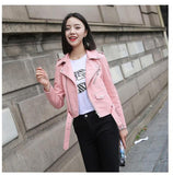 Motorcycle Coat Short Faux Leather Biker Jacket