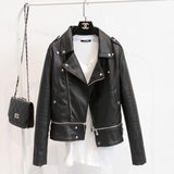 JUANTALK Fashion Spring Autumn Women Soft Faux Washed Leather Jacket