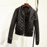 Short O-neck Thick Zipper Warm Faux Leather Jacket