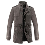 Slim Warm Mens washed Leather Jacket