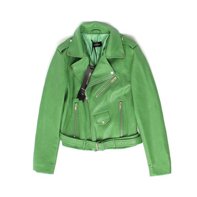 JAZZEVAR New Autumn Fashion Street Women's Short Washed PU Leather Jacket