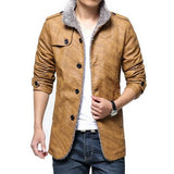 LOMAIYI NEW Plus Size M-8XL Men's Winter Leather Jacket