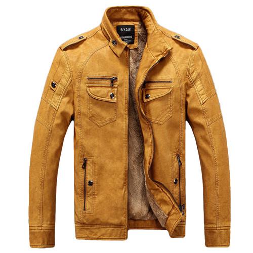 Thickening Wool Windbreak Waterproof Leather Jackets