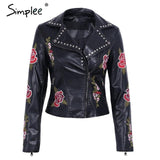 Simplee PU basic jacket coat faux leather coat