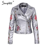 Simplee PU basic jacket coat faux leather coat