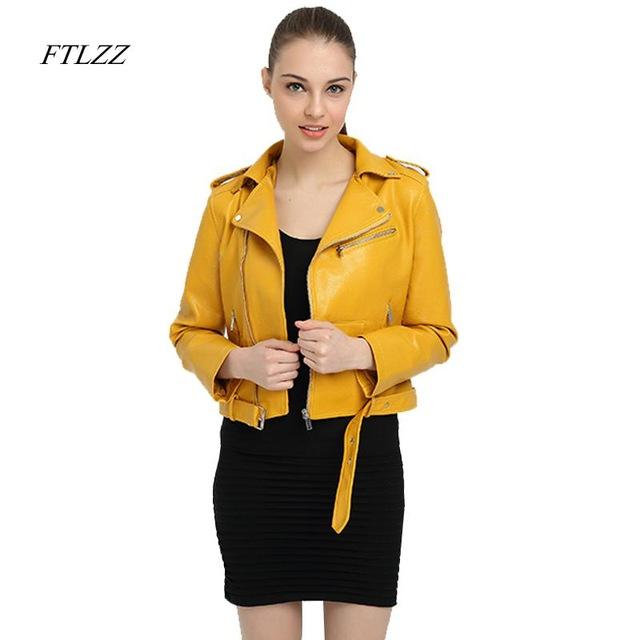 Ftlzz Faux Leather Jacket Women