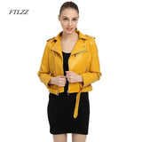 Ftlzz Faux Leather Jacket Women