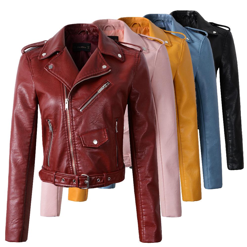 Wine Red Faux Leather Jackets