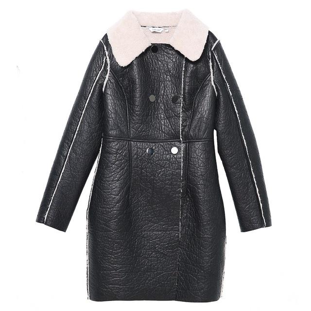 Fashion Winter Black Long Women's Leather Jackets