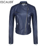 Escalier Blue Motorcycle Women Leather Jackets