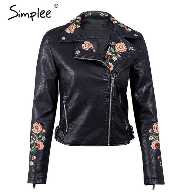 Simplee Embroidery basic jacket coat