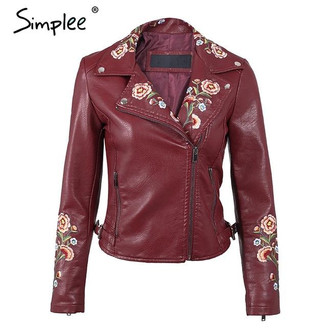 Simplee Embroidery basic jacket coat