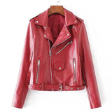 Motorcycle Women Jackets Faux PU Leather