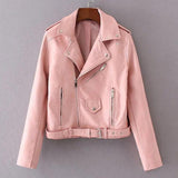 Motorcycle Women Jackets Faux PU Leather