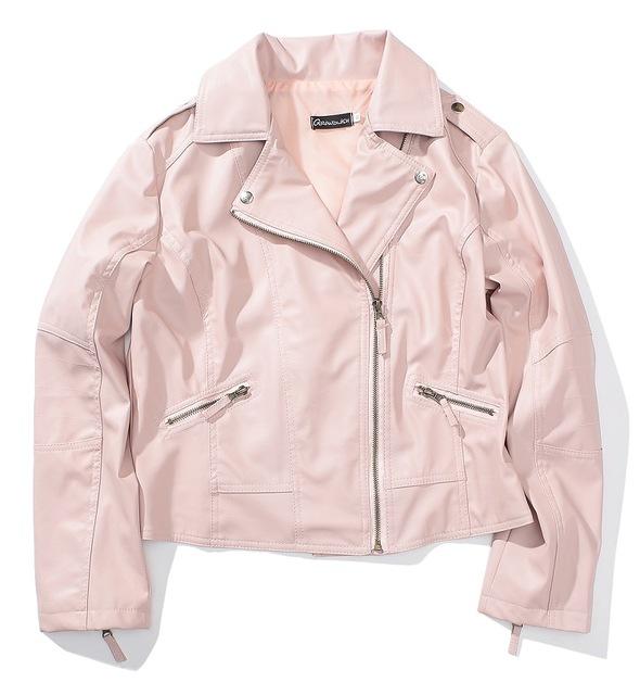 Turn Down Collar Women Leather Jackets