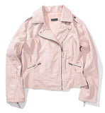 Turn Down Collar Women Leather Jackets