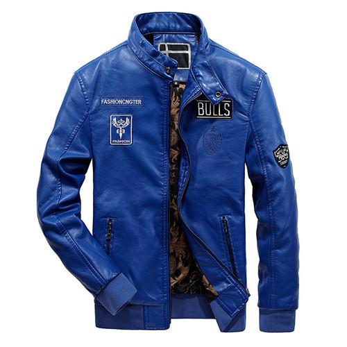 Autumn Winter Thick Bomber Men Leather Jacket