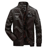 Autumn Winter Thick Bomber Men Leather Jacket