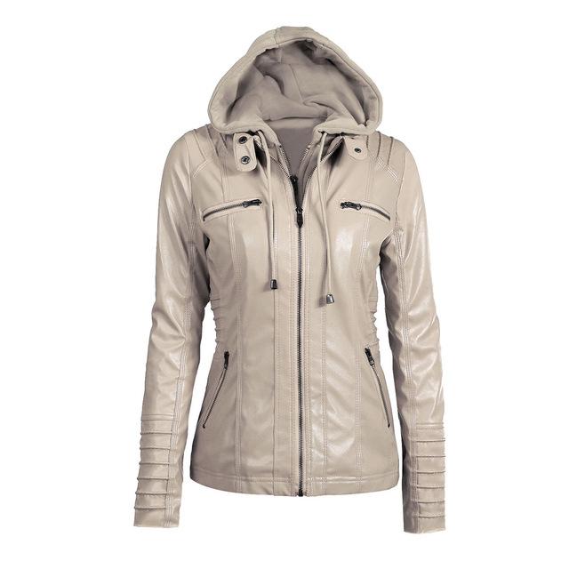 Autumn Winter Women Faux Leather Jacket