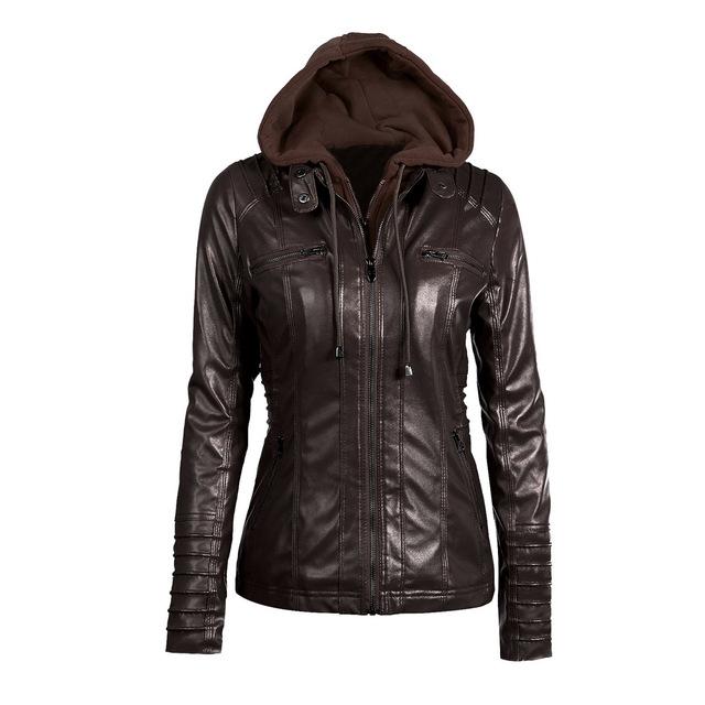 Autumn Winter Women Faux Leather Jacket