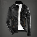 collar fashion casual male cool pu leather jacket